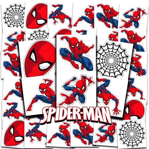 Marvel Spiderman Tattoos Party Favors Bundle ~ 72 Perforated Individual 2" x 2" Spiderman Temporary Tattoos for Kids Boys Girls (Spiderman Party Supplies) Marvel Spiderman Tattoos Party Favors Bundle ~ 72 Perforated Individual 2" x 2" Spiderman Temporary Tattoos for Kids Boys Girls (Spiderman Party Supplies)