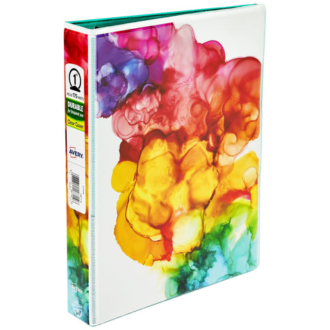 Avery + Amy Tangerine Designer Collection Mini Binder, 5.5" x 8.5", 1 Inch Round Rings, Rainbow Inkblot, 1 Mini 3 Ring Binder (18714) Avery + Amy Tangerine Designer Collection Mini Binder, 5.5" x 8.5", 1 Inch Round Rings, Rainbow Inkblot, 1 Mini 3 Ring Binder (18714)