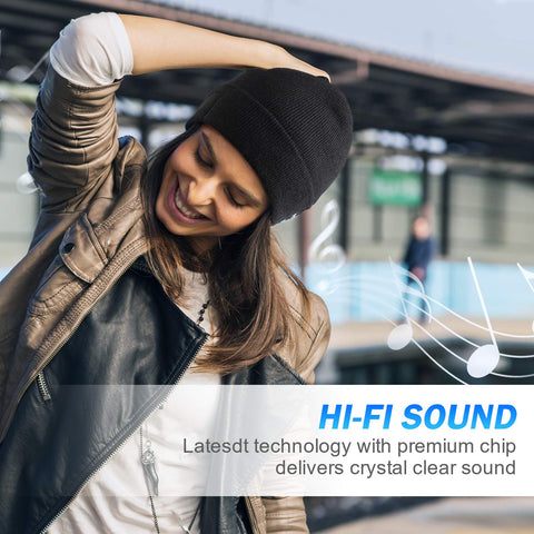 HANPURE Gifts For Men Women Dad Bluetooth Beanie Hat With Headphones - Secret Santa Gift Ideas Christmas Stocking Fillers for Teenage Boys Girls Adults Birthday Xmas Presents Winter Running Hat Mens
