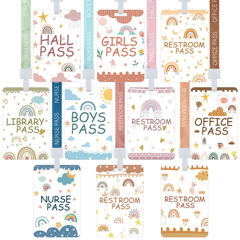 PerKoop 20 Pcs Hall Pass Lanyards Rainbow PVC School Passes Set Unbreakable Classroom Passes for Bathroom Restroom Library School Hall Lanyards Passes for Office Nurse Boy Girl Teacher 10 Styles PerKoop 20 Pcs Hall Pass Lanyards Rainbow PVC School Passes Set Unbreakable Classroom Passes for Bathroom Restroom Library School Hall Lanyards Passes for Office Nurse Boy Girl Teacher 10 Styles
