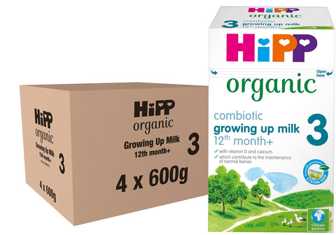 HiPP Organic 3 Growing up Baby Milk Powder Formula, From 12 Months, 600g (Pack of 4) HiPP Organic 3 Growing up Baby Milk Powder Formula, From 12 Months, 600g (Pack of 4)