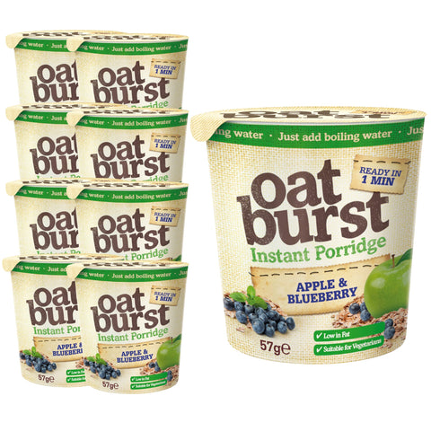 Oatburst Apple and Blueberry Instant Porridge Pot, 57 g, Pack of 8 Oatburst Apple and Blueberry Instant Porridge Pot, 57 g, Pack of 8