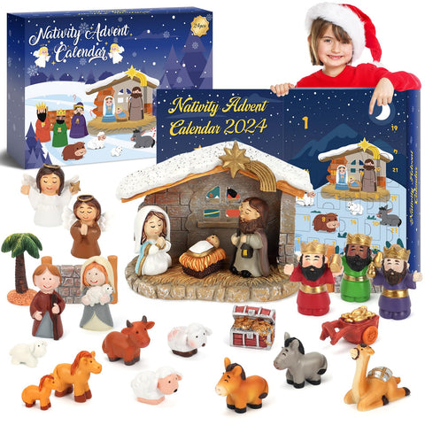 Nativity Advent Calendar 2024 for Kids - 24 Days of Nativity Set for Kids - Toddler Advent Calendar for Kids, Boys, Girls - Christmas Countdown Calendar Gifts for Children Ages 1 2 3 4 5+ Nativity Advent Calendar 2024 for Kids - 24 Days of Nativity Set for Kids - Toddler Advent Calendar for Kids, Boys, Girls - Christmas Countdown Calendar Gifts for Children Ages 1 2 3 4 5+