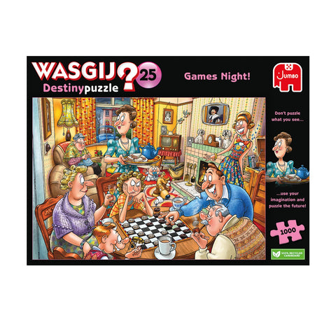 Jumbo, Wasgij, Destiny 25 - Games Night, Jigsaw Puzzles for Adults, 1000 piece