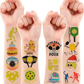 88PCS Temporary Tattoo Pickleball Ball Stickers Sports Themed Birthday Party Decorations Supplies Favors Decor Cute Gifts for Kids Girls Boys School Prizes Rewards