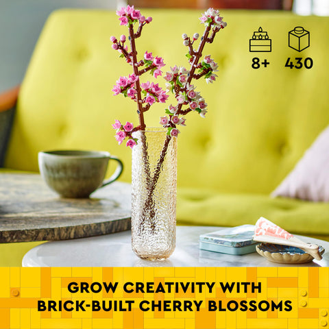 LEGO Cherry Blossoms Celebration Gift, Buildable Floral Display for Creative Kids, White and Pink Cherry Blossom, Spring Flower Gift for Girls and Boys Aged 8 and Up, 40725