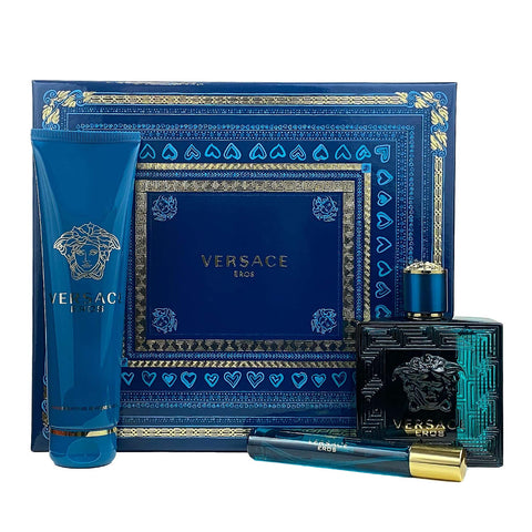 Versace Versace Eros Men 3 Pc GiftSet Versace Versace Eros Men 3 Pc GiftSet