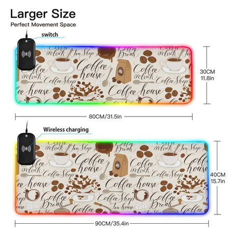 Coffee House Wireless Charging Mouse Pad for Mobile Phone Extra Large Gaming Mousepad with 13 Lighting Modes Mouse Mat for Gaming MacBook PC Laptop Desk Home Office Coffee House Wireless Charging Mouse Pad for Mobile Phone Extra Large Gaming Mousepad with 13 Lighting Modes Mouse Mat for Gaming MacBook PC Laptop Desk Home Office