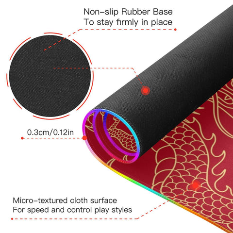 Chinese Dragon Wireless Charging Mouse Pad for Mobile Phone Extra Large Gaming Mousepad with 13 Lighting Modes Mouse Mat for Gaming MacBook Laptop Desk Home Office Chinese Dragon Wireless Charging Mouse Pad for Mobile Phone Extra Large Gaming Mousepad with 13 Lighting Modes Mouse Mat for Gaming MacBook Laptop Desk Home Office