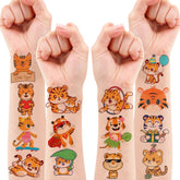 86PCS Tiger Temporary Tattoos Birthday Party Decorations Supplies Favors Decor Themed Jungle Animal Stickers Cute Gifts for Kids Girls Boys Classroom Prizes Rewards