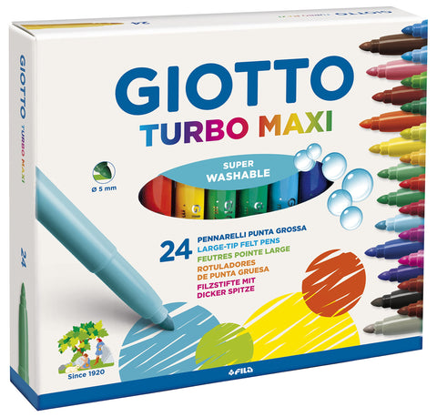 ESTUCHE 24 ROTULADORES GIOTTO TURBO MAXI SUPERLAVABLES ESTUCHE 24 ROTULADORES GIOTTO TURBO MAXI SUPERLAVABLES