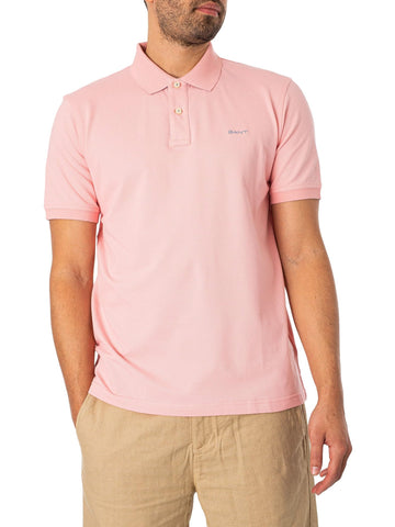 GANT Men's REG Contrast Pique SS Rugger, Bubbelgum Pink, XL GANT Men's REG Contrast Pique SS Rugger, Bubbelgum Pink, XL