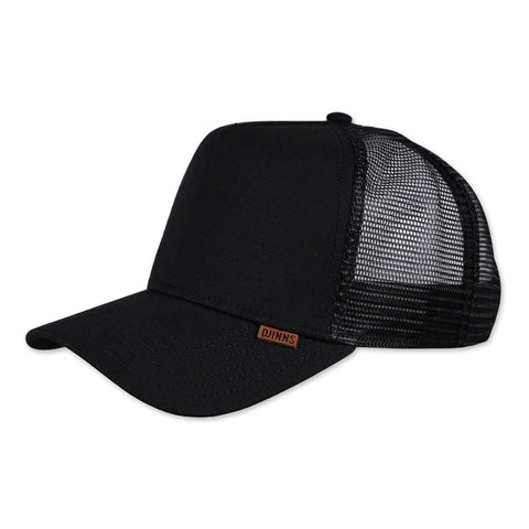 Djinns Men Caps/Trucker Cap M-Rib Stop High Black Adjustable Djinns Men Caps/Trucker Cap M-Rib Stop High Black Adjustable