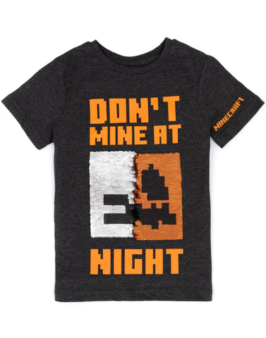 Minecraft Boys Halloween T-Shirt | Kids Dark Grey Flip Sequin Pumpkin Creeper Villains Tee | Skeleton Seasonal Costume Top Minecraft Boys Halloween T-Shirt | Kids Dark Grey Flip Sequin Pumpkin Creeper Villains Tee | Skeleton Seasonal Costume Top