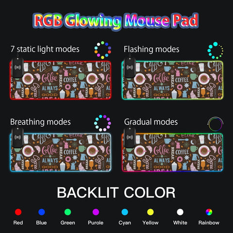 Coffee Cup Wireless Charging Mouse Pad for Mobile Phone Extra Large Gaming Mousepad with 13 Lighting Modes Computer Mat for Gaming MacBook PC Laptop Desk Home Office Coffee Cup Wireless Charging Mouse Pad for Mobile Phone Extra Large Gaming Mousepad with 13 Lighting Modes Computer Mat for Gaming MacBook PC Laptop Desk Home Office