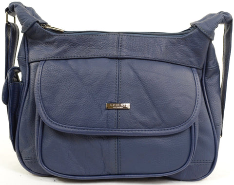SNUGRUGS Womens Genuine Soft Leather Shoulder Hand Bag with Adjustable Strap- Navy SNUGRUGS Womens Genuine Soft Leather Shoulder Hand Bag with Adjustable Strap- Navy