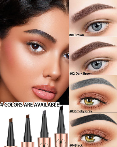 Eyebrow Pencil Brow Tattoo Pen with 4 Micro-Fork Tips - 1Pcs Fine Sketch Microblading Eye Brow Tinted Tattoo Pen, Long Lasting Waterproof & Smudge-proof Brow Pencil Natural Eyebrow Makeup - 04Black Eyebrow Pencil Brow Tattoo Pen with 4 Micro-Fork Tips - 1Pcs Fine Sketch Microblading Eye Brow Tinted Tattoo Pen, Long Lasting Waterproof & Smudge-proof Brow Pencil Natural Eyebrow Makeup - 04Black