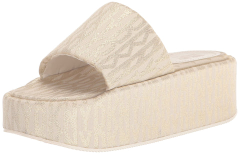DKNY Women's Everyday Vyra-Platform Slid Sandal, Gold/Eggnog, 7 DKNY Women's Everyday Vyra-Platform Slid Sandal, Gold/Eggnog, 7
