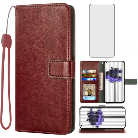 Asuwish Compatible with Nothing Phone 1 One Wallet Case Tempered Glass Screen Protector and Leather Flip Cover Card Holder Stand Cell Accessories Phone Cases for Women Men Brown Asuwish Compatible with Nothing Phone 1 One Wallet Case Tempered Glass Screen Protector and Leather Flip Cover Card Holder Stand Cell Accessories Phone Cases for Women Men Brown