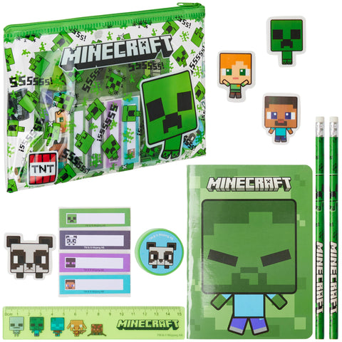 Minecraft Filled Pencil Case and Stationery Set for Kids, School Supplies - Gifts for Boys (Green) Minecraft Filled Pencil Case and Stationery Set for Kids, School Supplies - Gifts for Boys (Green)