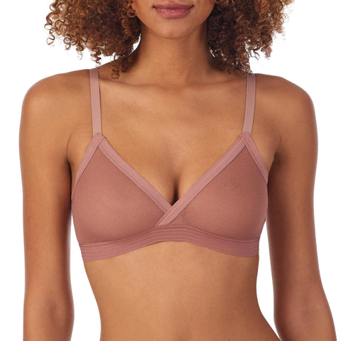 DKNY womens Sheer Stripe Bralette Bra, Rosewood, Medium US DKNY womens Sheer Stripe Bralette Bra, Rosewood, Medium US