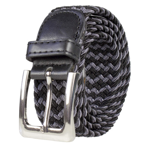 Gelante Canvas Elastic Fabric Woven Stretch Multicolored Braided Belts 2041-Grey-Black-M Gelante Canvas Elastic Fabric Woven Stretch Multicolored Braided Belts 2041-Grey-Black-M