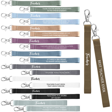 Roowest 50 Pcs Teacher Appreciation Gifts Keychain in Bulk Inspirational Wrist Keychain Motivational Teacher Key Lanyard Gifts for Teachers Women Men Team Christmas Gifts for Employees, 10 Styles Roowest 50 Pcs Teacher Appreciation Gifts Keychain in Bulk Inspirational Wrist Keychain Motivational Teacher Key Lanyard Gifts for Teachers Women Men Team Christmas Gifts for Employees, 10 Styles