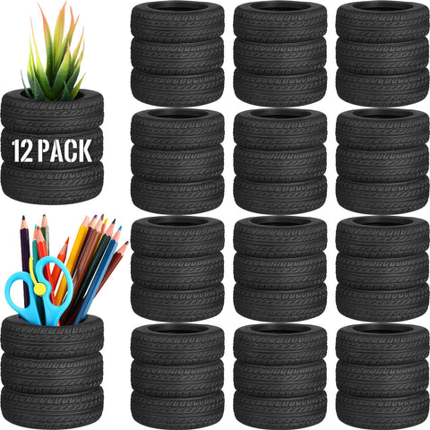 Tire Shaped Pen Holder Car Tire Pencil Holder Black Stack Stationery Accessories for Desk Kids School Office Decor Christmas Gift Supplies Novelty Funny Cactus Succulent Planter Pot (12 Pcs) Tire Shaped Pen Holder Car Tire Pencil Holder Black Stack Stationery Accessories for Desk Kids School Office Decor Christmas Gift Supplies Novelty Funny Cactus Succulent Planter Pot (12 Pcs)