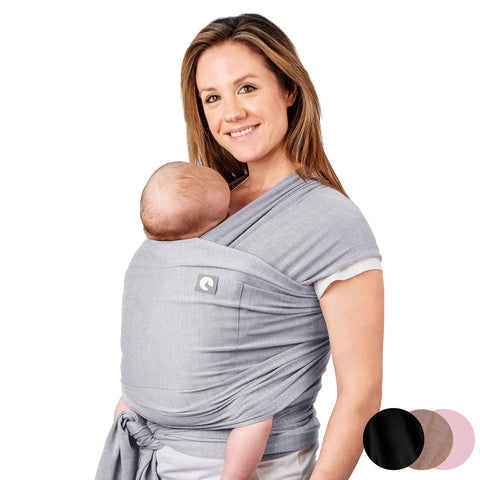 Baby Sling Wrap with Large Front Pocket - Naturally Soft Baby Wrap Carrier - Cotton Baby Sling Carrier from Birth - Baby Sling Newborn to Toddler Carrier - The Pocket Wrapâ„¢ by Trekki (Grey)