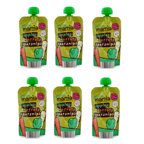 6x Mamia Apples Carrots & Parsnips Puree 4+ Months 120g 6x Mamia Apples Carrots & Parsnips Puree 4+ Months 120g