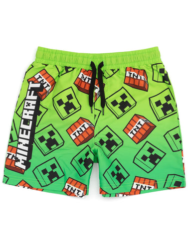 Minecraft Boys Swim Shorts | Blue & Green OR Green Creeper Options | Swimming Trunks with Creeper Steve Alex TNT Explosive Minecraft Boys Swim Shorts | Blue & Green OR Green Creeper Options | Swimming Trunks with Creeper Steve Alex TNT Explosive