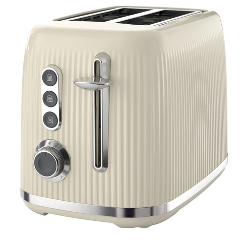 Breville Bold Vanilla Cream 2-Slice Toaster with High-Lift and Wide Slots | Cream and Silver Chrome [VTR003]