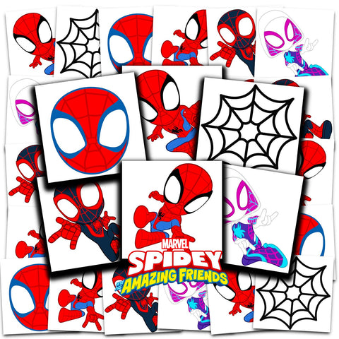 Spidey and His Amazing Friends Tattoos Party Favors Bundle ~ 70+ Perforated Individual 2" x 2" Spidey & Friends Temporary Tattoos for Kids Boys Girls (Spidey Party Supplies MADE IN USA) Spidey and His Amazing Friends Tattoos Party Favors Bundle ~ 70+ Perforated Individual 2" x 2" Spidey & Friends Temporary Tattoos for Kids Boys Girls (Spidey Party Supplies MADE IN USA)