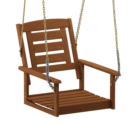 Furinno Tioman Hardwood Patio / Garden / Outdoor 2ft Porch Swing, 1 Seater with Hanging Chains, Natural Furinno Tioman Hardwood Patio / Garden / Outdoor 2ft Porch Swing, 1 Seater with Hanging Chains, Natural
