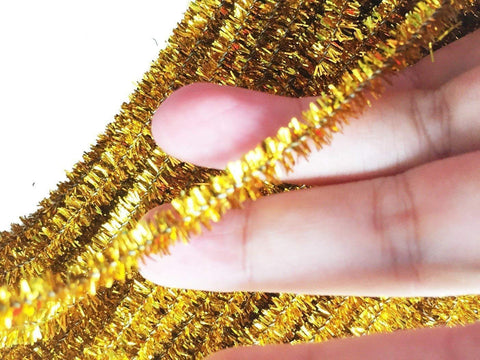 100pcs Pipe Cleaners Chenille Stems for DIY Art Supplies Craft Projects 6mmx30cm Christmas Pipe Cleaners Decoration, Glitter Yellow 100pcs Pipe Cleaners Chenille Stems for DIY Art Supplies Craft Projects 6mmx30cm Christmas Pipe Cleaners Decoration, Glitter Yellow