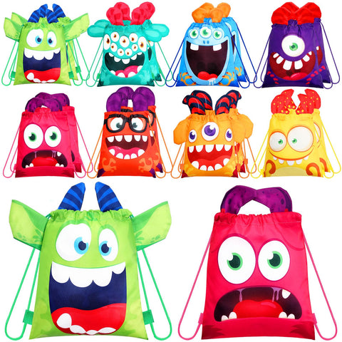 Hillban 16 Pcs Animal Drawstring Bags for Kids Party Favors Drawstring Backpack with Ear for Safari Birthday(Monster Style) Hillban 16 Pcs Animal Drawstring Bags for Kids Party Favors Drawstring Backpack with Ear for Safari Birthday(Monster Style)