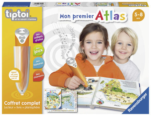 Ravensburger - Tiptoi Interactive Reader Complete Set - My First Atlas Book in French - Educational electronic games - From 5 years old - 00032 Ravensburger - Tiptoi Interactive Reader Complete Set - My First Atlas Book in French - Educational electronic games - From 5 years old - 00032