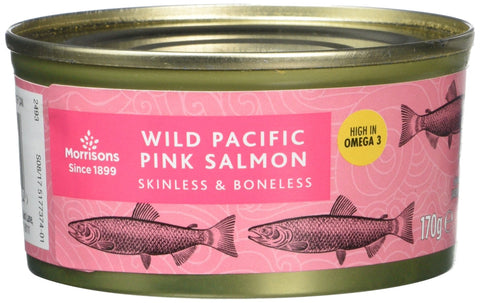 Morrisons Skinless and Boneless Pink Salmon, 170 g, Pack of 12 Morrisons Skinless and Boneless Pink Salmon, 170 g, Pack of 12