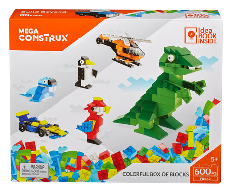 Mattel Mega Construx Colorful Box of Blocks 600Piece Brick Building Set Mattel Mega Construx Colorful Box of Blocks 600Piece Brick Building Set