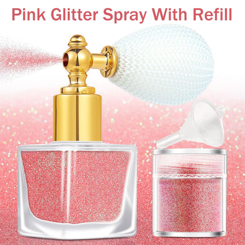 Glitter Spray for Hair and Body, Pink Glitter Spray, Pink Spray Glitter for Hair with Refill, Sparkle Hair Spray for Body and Clothes, Body Spray for Women, Rave Glitter Festival Hair Sparkles Glitter Spray for Hair and Body, Pink Glitter Spray, Pink Spray Glitter for Hair with Refill, Sparkle Hair Spray for Body and Clothes, Body Spray for Women, Rave Glitter Festival Hair Sparkles