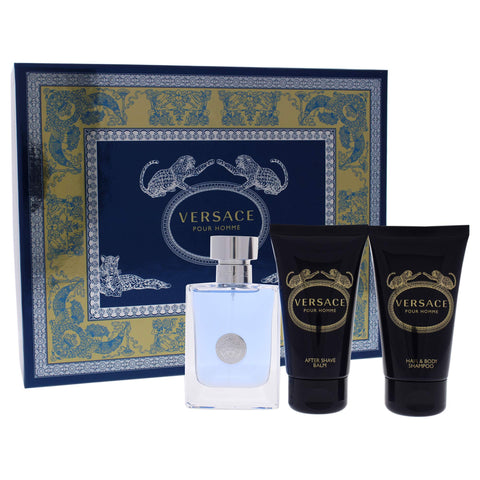 Versace Pour Homme for Men - 3 Pc Gift Set 1.7oz EDT Spray, 1.7oz Hair & Body Shampoo, 1.7oz After Shave Balm Versace Pour Homme for Men - 3 Pc Gift Set 1.7oz EDT Spray, 1.7oz Hair & Body Shampoo, 1.7oz After Shave Balm