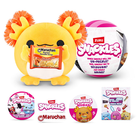 Snackles Small Sized 14 cm by ZURU Cuddly Squishy Comfort Plush with License Snack Brand Accessory (Random Assortment)