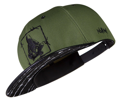 Nebelkind Snapback-Cap Men Women Barbed Wire One Olive-Green, OneSize, Base-Cap, Size Adjustable, Unisex, Trendy, Streetwear Style, Baseball Cap with Straight Peak, Retro Nebelkind Snapback-Cap Men Women Barbed Wire One Olive-Green, OneSize, Base-Cap, Size Adjustable, Unisex, Trendy, Streetwear Style, Baseball Cap with Straight Peak, Retro