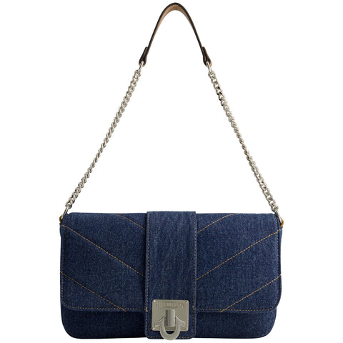 True Religion Women's Shoulder Bag Purse, Mini Handbag with Chain Strap, Dark Denim True Religion Women's Shoulder Bag Purse, Mini Handbag with Chain Strap, Dark Denim