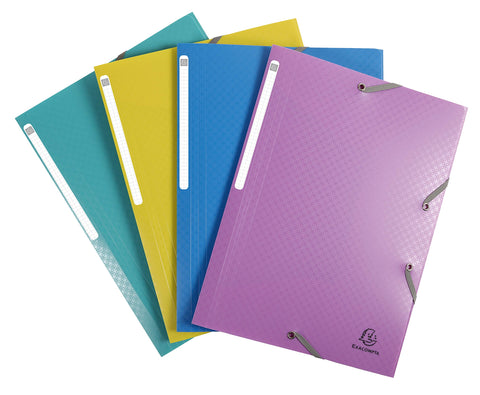 Exacompta - Ref 55190E - Forever Young Collection - Elasticated 3 Flap Folders - 240 x 320mm in Size, Suitable for A4 Documents - Assorted Colours (Pack of 4) Exacompta - Ref 55190E - Forever Young Collection - Elasticated 3 Flap Folders - 240 x 320mm in Size, Suitable for A4 Documents - Assorted Colours (Pack of 4)