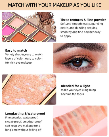 24 Colors High Pigmented Glitte Matte Eyeshadow Makeup Palette Blendable Long Lasting Eye Shadow Neutrals Smoky Multi Reflective Shimmer Pressed Pearls Eye Shadow Palette for Halloween Makeup #M2 24 Colors High Pigmented Glitte Matte Eyeshadow Makeup Palette Blendable Long Lasting Eye Shadow Neutrals Smoky Multi Reflective Shimmer Pressed Pearls Eye Shadow Palette for Halloween Makeup #M2