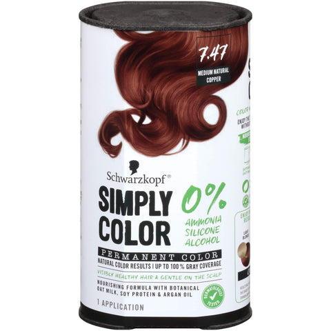 Simply Color Permanent Hair Color, 7.47 Medium Natural Copper Simply Color Permanent Hair Color, 7.47 Medium Natural Copper