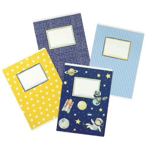 Papierdrachen 4 exercise books for children DIN A5 | lined and squared 32 pages - design astronaut - for primary school enrolment - set number 5-16 sheets Papierdrachen 4 exercise books for children DIN A5 | lined and squared 32 pages - design astronaut - for primary school enrolment - set number 5-16 sheets