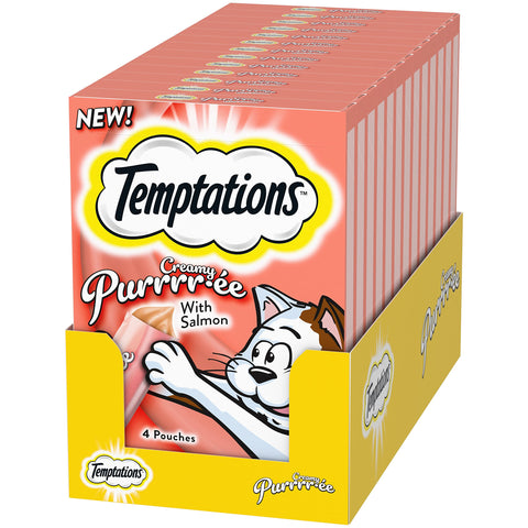 Temptations Creamy Puree with Salmon Lickable, Squeezable Cat Treats, 0.42oz Pouches, 4 Count (Pack of 11) Temptations Creamy Puree with Salmon Lickable, Squeezable Cat Treats, 0.42oz Pouches, 4 Count (Pack of 11)
