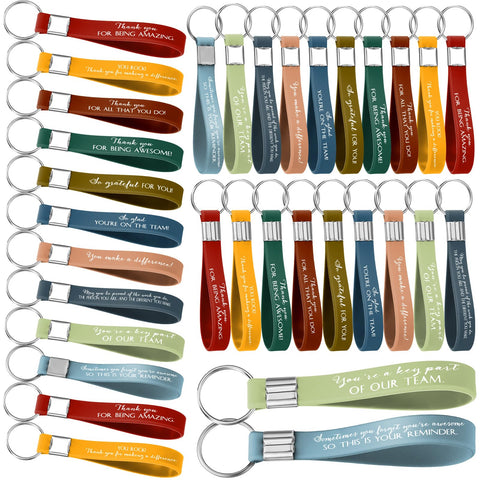 Roowest 50 Pcs Inspirational Gift for Women Silicone Keychain Employee Appreciation Gift Bulk Teacher Coworker, Cute Color Roowest 50 Pcs Inspirational Gift for Women Silicone Keychain Employee Appreciation Gift Bulk Teacher Coworker, Cute Color